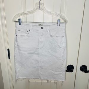 J. Crew White Denim Midiskirt